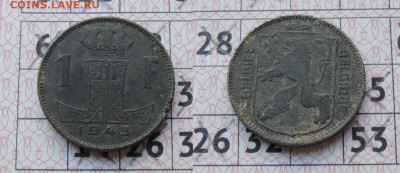 Бельгия 1 франк 1943 (цинк) до 21.11. - Бельгия 1 франк 1943