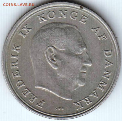 Дания 1 крона 1963 г. до 24.00 22.11.19 г. - 010
