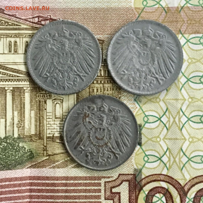 Германия 5 пфеннигов 1915,1916,1917 года. До 22:00 22.11.19 - 5783D151-A286-4D60-A3BF-71E9997FFD11