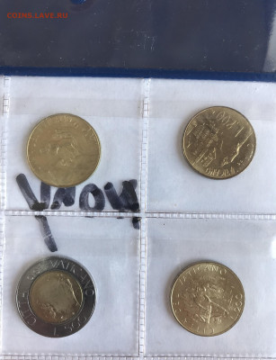 Набор монет Ватикана 500, 200, 20 лир UNC до 22.00 МСК 20.11 - B4F36E61-4383-40F5-B0A7-FBCFCFF63895