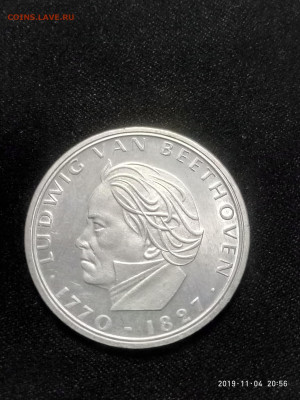 5 марок 1970г ФРГ Бетховен до 21.11 в 22.00 - P91104-205621