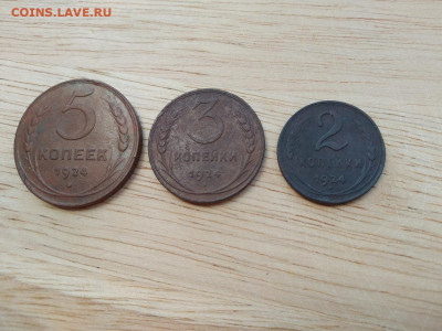 2, 3, 5 копеек 1924 года.  до 21.11.2019 г. - PREjgwMJsys