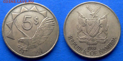 Намибия - 5 долларов 1993 года (Орел) до 25.11 - Намибия 5 долларов, 1993