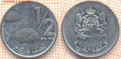 2 дирхама 2012 г. , до  25.11.2019 г. 22.00 по Мос - Марокко полдирхама 2012 7285