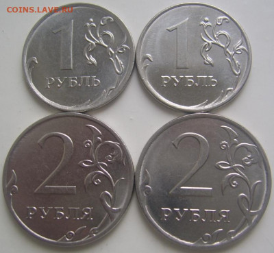 Пять разновидностей 1 и 2 рубля 2019 г. до 21.11 22-00 - 1 и 2 2019 реверсы