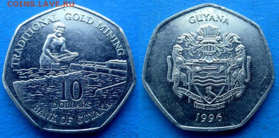 Гайана - 10 долларов 1996 года до 25.11 - Гайана 10 долларов, 1996