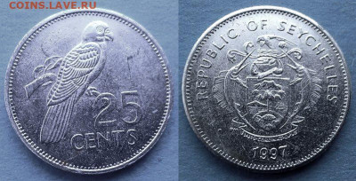Сейшелы - 25 центов 1997 года (Фауна) до 25.11 - Сейшелы 25 центов, 1997