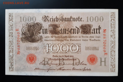 Германия 1000 марок 1910 г. aUNC до 22.11.2019 22:00 - 20191120_104733