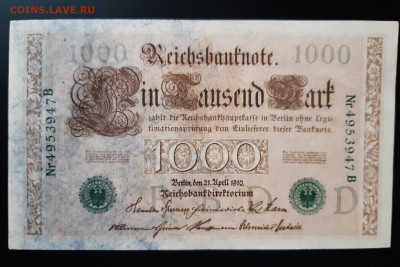 Германия 1000 марок 1910 г. aUNC до 22.11.2019 22:00 - 20191120_104806