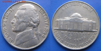 США 5 центов 1959-2002 г. - 22.34. -США 5 центов 1960 D   169-ас23-6002