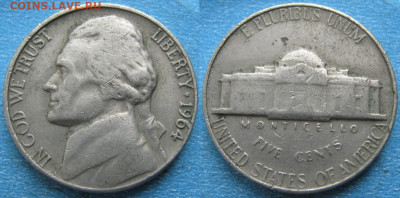 США 5 центов 1959-2002 г. - 22.35. -США 5 центов 1964   170-к57-10451