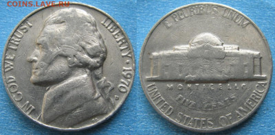 США 5 центов 1959-2002 г. - 22.37. -США 5 центов 1970 D   170-к57-10439