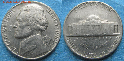 США 5 центов 1959-2002 г. - 22.48. -США 5 центов 1982 P    170-к57-10459