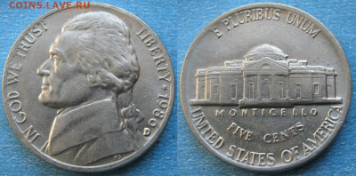 США 5 центов 1959-2002 г. - 22.52. -США 5 центов 1986 D   170-к57-10473