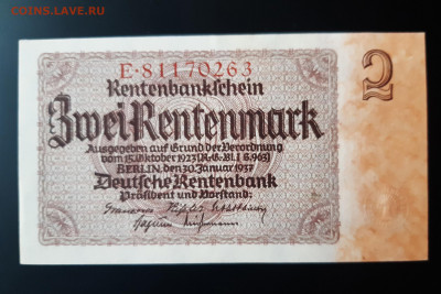 Германия 2 рентмарки 1937 г. UNC до 22.11.2019 22:00 - 20191120_112835