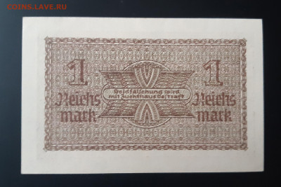 Германия Оккупация 1 рейхсмарка 1939 - 1945 UNC - 20191120_113001
