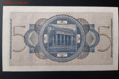 Германия Оккупация 5 рейхсмарок 1939 - 1945 UNC - 20191120_113058