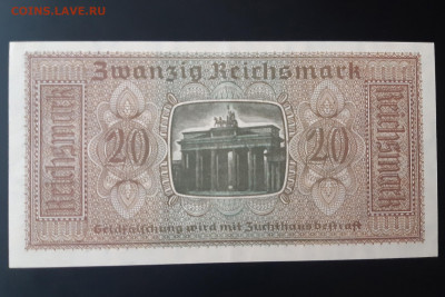 Германия Оккупация 20 рейхсмарок 1939 - 1945 aUNC - 20191120_113131