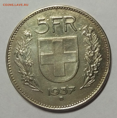 Re: С 200 р. Швейцария 5 франков 1937г. - IMG_20191120_210233