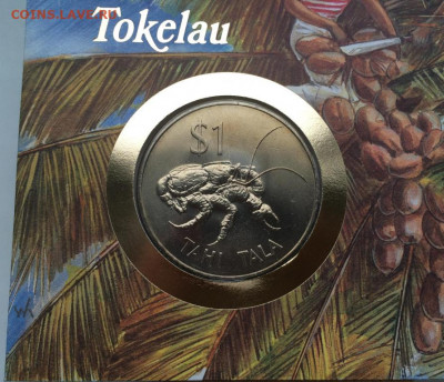 КПД Токелау 1 тала 1980 Фауна Кокосовый краб - kpd_krona_shajba_tokelau_1_tala_1980_fauna_kokosovyj_krab_konvert_pervogo_dnja_marka2