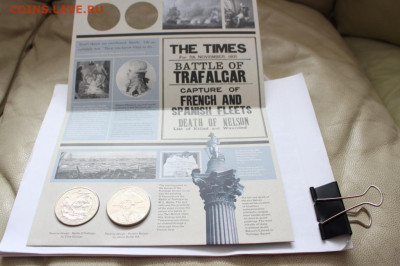 КПД Великобритания 5 фунтов 2005 Адмирал Нельсон и Корабль - kpd_velikobritanija_5_funtov_2005_trafalgarskoe_srazhenie_admiral_nelson_korabl_krona_shajba_bunc5