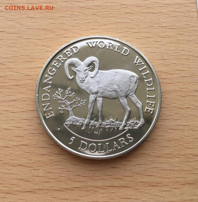 КПД Острова Кука 5$ долларов 1990 Европейский муфлон шайба - kpd_krona_shajba_ostrova_kuka_5_dollarov_1990_evropejskij_muflon_vymirajushchie_vidy_fauna_zhivotnye1