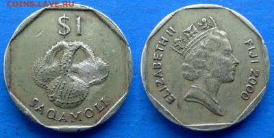 Фиджи - 1 доллар 2000 года (SAQAMOLI) до 27.11 - Фиджи 1 доллар, 2000