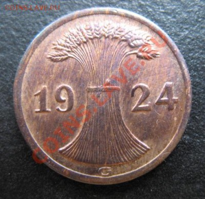 1924 г германия 2 пф. - брак 2а