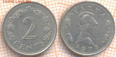 Мальта 2 цента 1972 г., до 28.11.2019 г. 22.00 по Москве - Мальта 2 цента 1972  7381