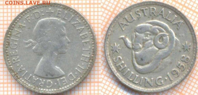 Австралия 1 шиллинг 1958 г. Ag500, до 28.11.2019 г. 22.00 п - Австралия шиллинг 1958 7385