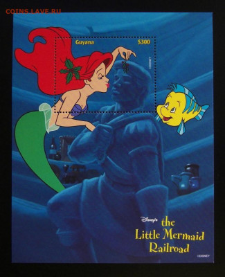 Гайана DISNEY, «Русалочка» (блок-марка) до 26.11 в 22.00 - Гайана DISNEY, «Русалочка» (блок-марка) (чистая)