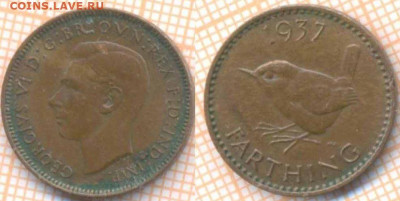 Великобритания фартинг 1937 г. , до 29.11.2019 г. 22.00 по М - Великобритания фартинг 1937  8522