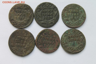 Денги и полушки 1731-1750 на определение разновидностей - полушки1731и38.JPG