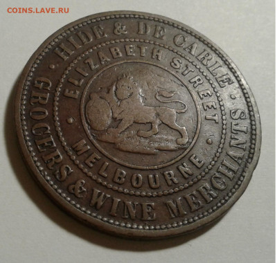 Австралия 1пенни 1855 Мельбурн королева Виктория Корабль Лев - 20191124_211102
