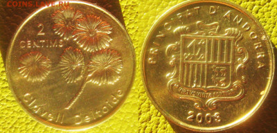Андора 2 и 5 сантимов 2003 г До 27-11 в 22-00 мск - анд 2 сан