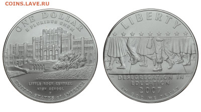 США. 1 доллар 2007 г. АЦ. Десегрегация. До 27.11.19. - DSH_5219.JPG
