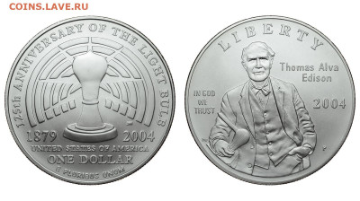 США. 1 доллар 2004 г. Эдисон. АЦ. До 27.11.19. - DSH_5231.JPG