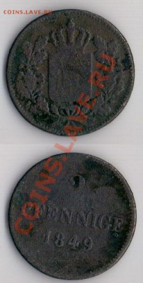 Бавария 2 пфеннига 1849 г до 06.08.11 22-00 мск - 13