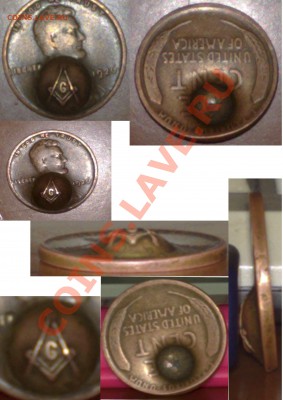 продам один цент со знаком масона  А.Линкольн 1926 - penny