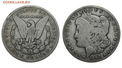США. 1 доллар 1890 г. Морган. До 27.11.19. - 1890.JPG