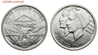 США. 50 центов 1936 г. 100 лет штату Арканзас. До 27.11.19. - Р127.JPG