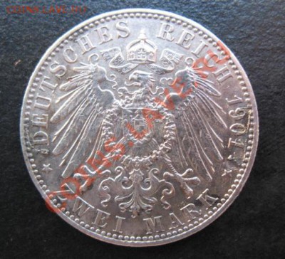 1901 г, Германия, 2М, серебро, до 09.08 в 21-00 мск - 1901 2 М орел н