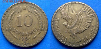 Чили - 10 сентесимо 1966 года (Фауна) до 3.12 - Чили 10 сентесимо, 1966