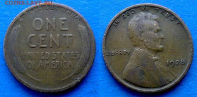 США -1 цент 1928 года (БОМД) до 3.12 - США 1 цент, 1928