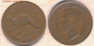 Австралия 1 пенни 1947 г., до  4.12.2019 г. 22.00 по Москве - Австралия пенни 1947 7472