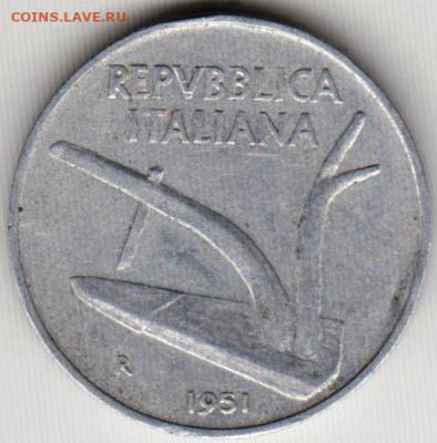 Италия 10 чентезимо 1951 г. до 24.00 05.12.19 г. - 021