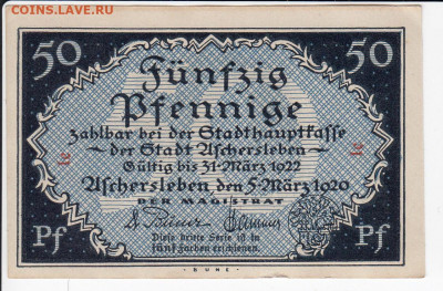 Нотгельд-Ашерслебен 50 пфеннигов 1920 г. лит. le до 05.12 в - IMG_20191129_0006