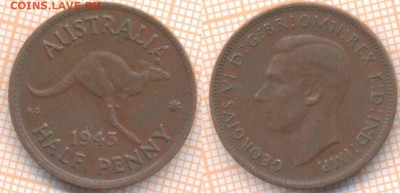Австралия полпенни 1943 г., до 6.12.2019 г. 22.00 по Москве - Австралия полпенни 1943  7544