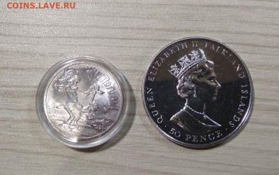 50 пенсов 1992 года  Фолклендские острова Фикс. - 40