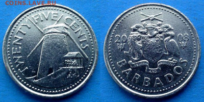 Барбадос - 25 центов 2008 года до 8.12 - Барбадос 25 центов, 2008